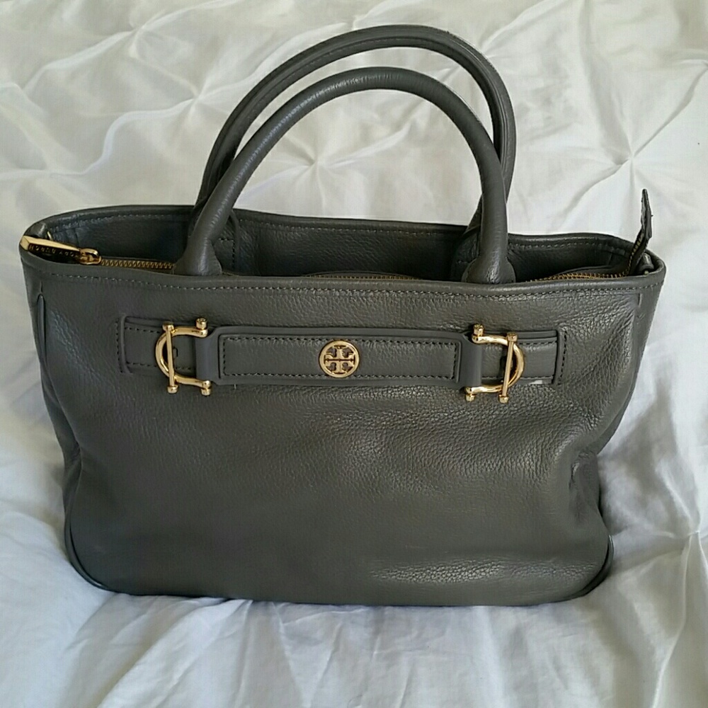 Tory Burch Gray Leather Handbag
